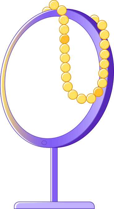 Mirror with beads PNG, SVG
