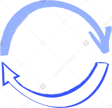 two blue arrows in a circle Illustration in PNG, SVG