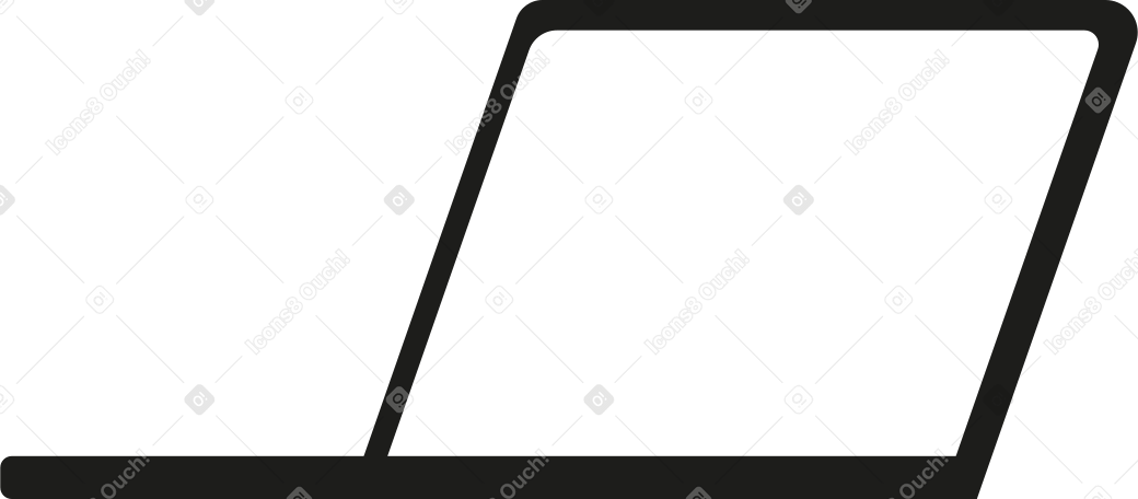 black open laptop Illustration in PNG, SVG