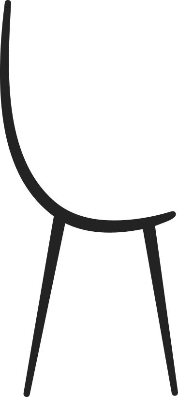 black chair with two legs PNG, SVG