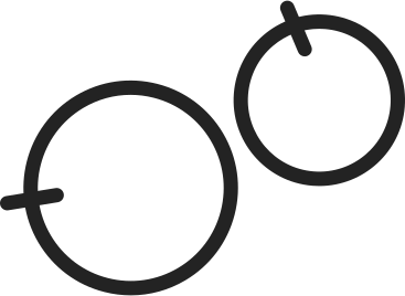 two round apples with a ponytail PNG, SVG