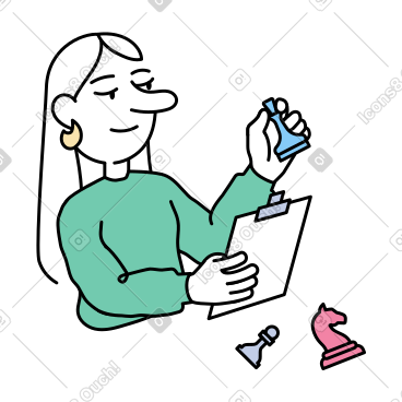 Female product manager developing product strategy PNG, SVG
