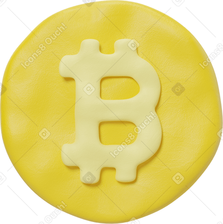 3d Yellow Bitcoin Icon Illustration In Png Svg