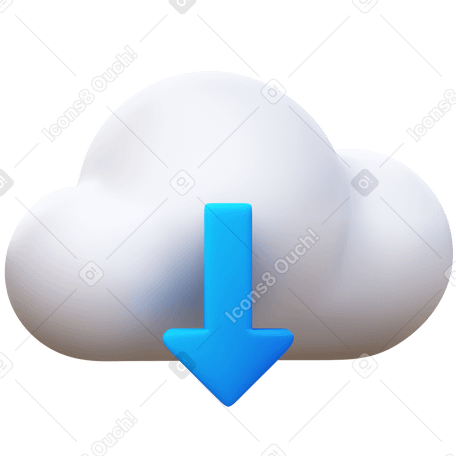 3D download from cloud PNG、SVG