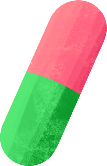 two part pills green and pink PNG, SVG