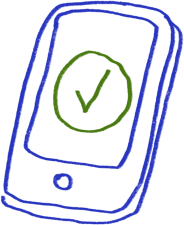 smartphone with a checkmark PNG, SVG