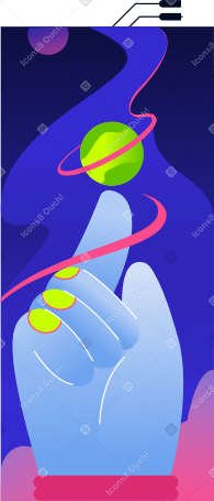 background with a hand pointing to the planet PNG, SVG