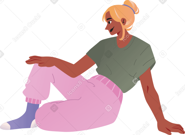 seated young woman PNG, SVG