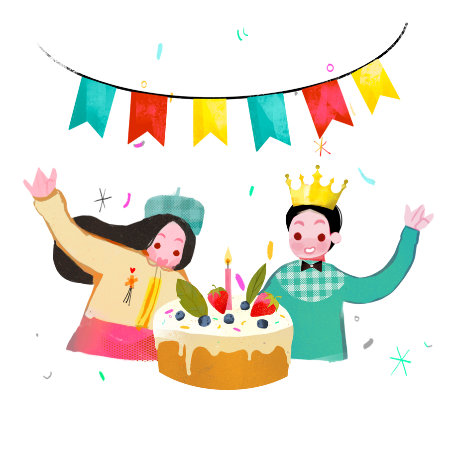 Birthday party Illustration in PNG, SVG