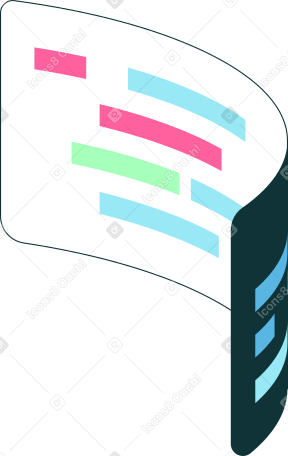 Panneau incurvé aux lignes colorées PNG, SVG