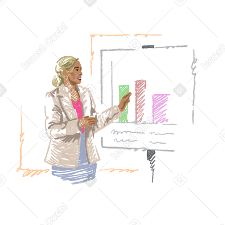 Young businesswoman giving a presentation PNG, SVG