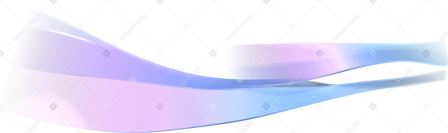 3D pastel deformed ribbons PNG, SVG