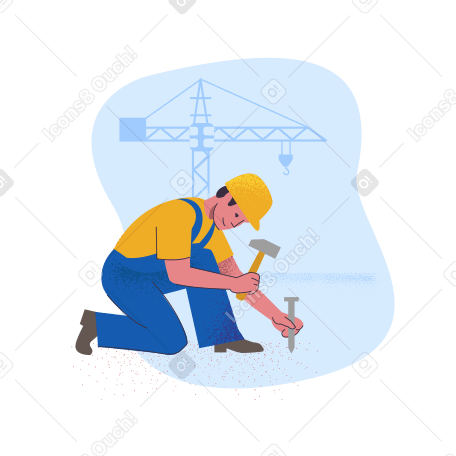 Builder Illustration in PNG, SVG