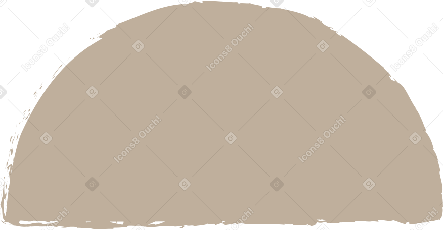 light grey semicircle Illustration in PNG, SVG