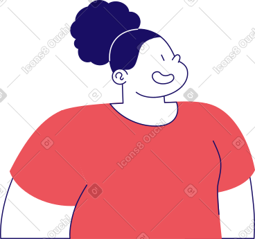 女人抬头望去 PNG, SVG