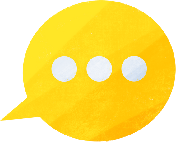 yellow speech bubble with ellipsis Illustration in PNG, SVG