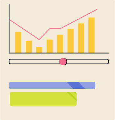 board with graph and scales animated illustration in GIF, Lottie (JSON), AE