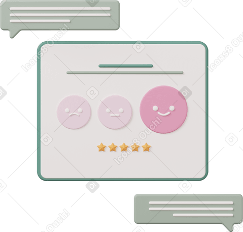 3D rating window chat PNG, SVG