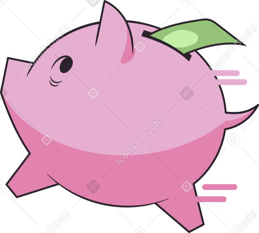 sparschwein mit geld PNG, SVG