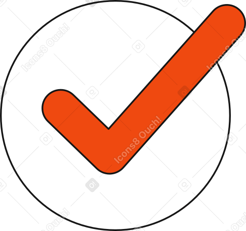 red check mark in circle PNG, SVG
