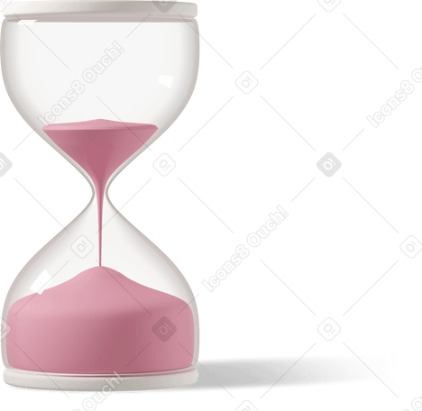 3D hourglass with pink sand в PNG, SVG
