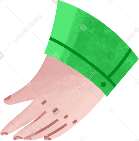 hand with green sleeve PNG, SVG