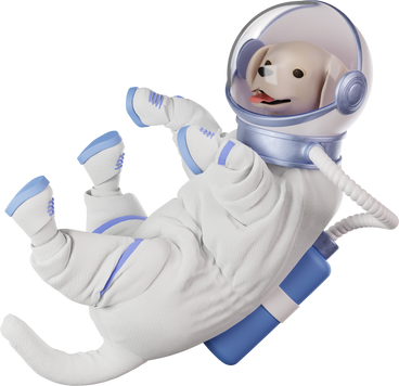dog astronaut floating PNG, SVG