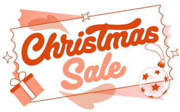 Lettering Christmas Sale with gift and Christmas ornament text PNG, SVG