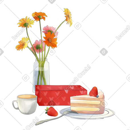 有花的节日静物 PNG, SVG