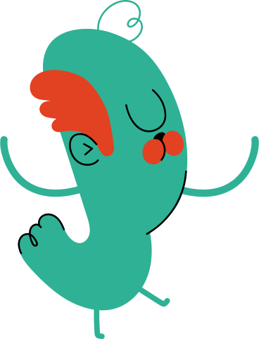 green character is dancing PNG, SVG