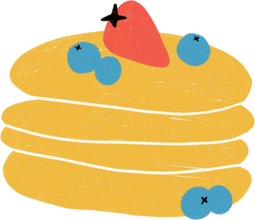 pancakes with strawberries and blueberries PNG, SVG
