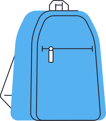 blue backpack PNG, SVG