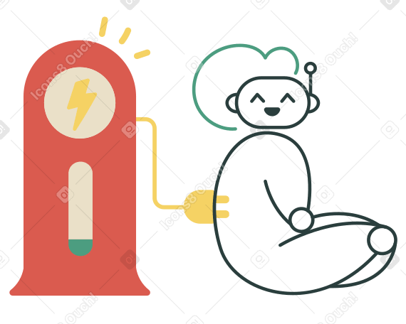 Charging Illustration in PNG, SVG