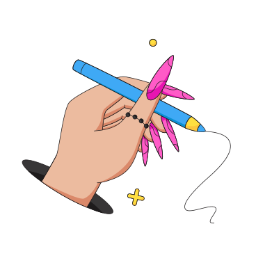 Hand with a pencil PNG, SVG