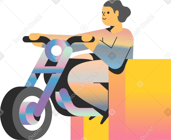 biker Illustration in PNG, SVG
