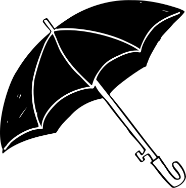 Open black umbrella PNG, SVG
