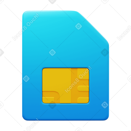 3D sim card PNG, SVG