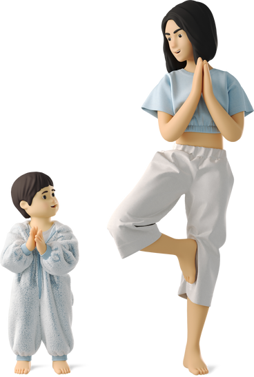 woman and child doing yoga PNG, SVG