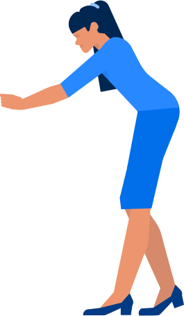 woman leaning forward Illustration in PNG, SVG