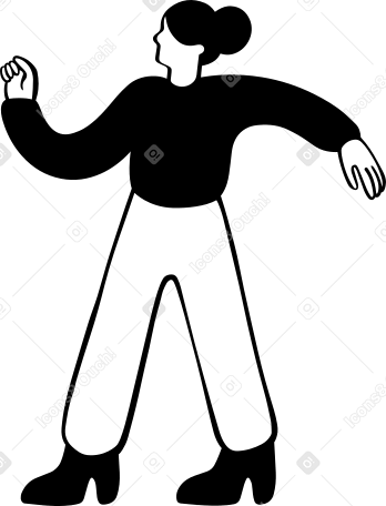 woman standing with raised hands PNG, SVG