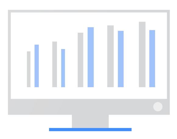 Screen with graph Illustration in PNG, SVG