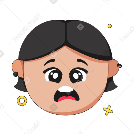 Fearful face PNG, SVG
