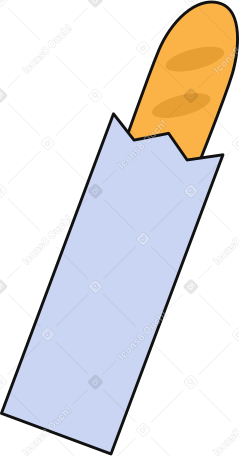 baguette in a bag Illustration in PNG, SVG