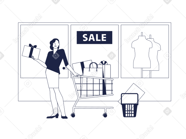 Seasonal Discounts Illustration in PNG, SVG