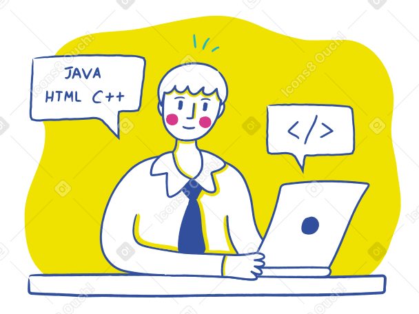 Programmer Illustration in PNG, SVG