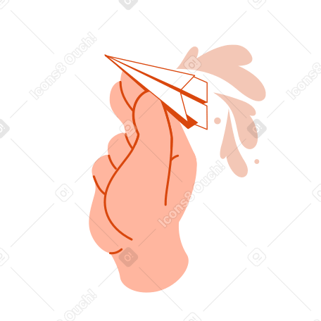 The hand holding an airplane PNG, SVG