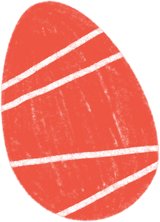 red egg with white stripes Illustration in PNG, SVG