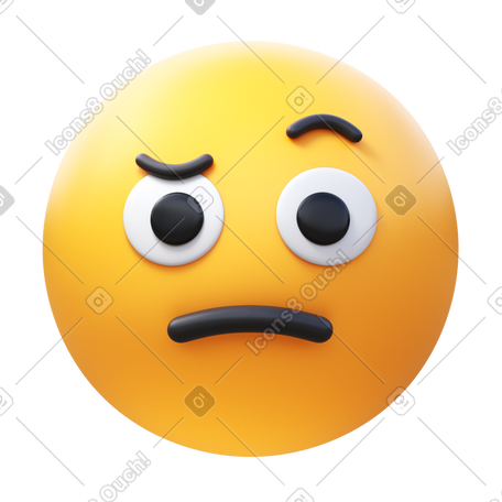 3D face with raised eyebrow PNG, SVG