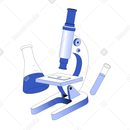 Science flask and microscope PNG, SVG