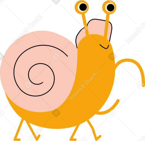 cheerful snail in a cap PNG, SVG